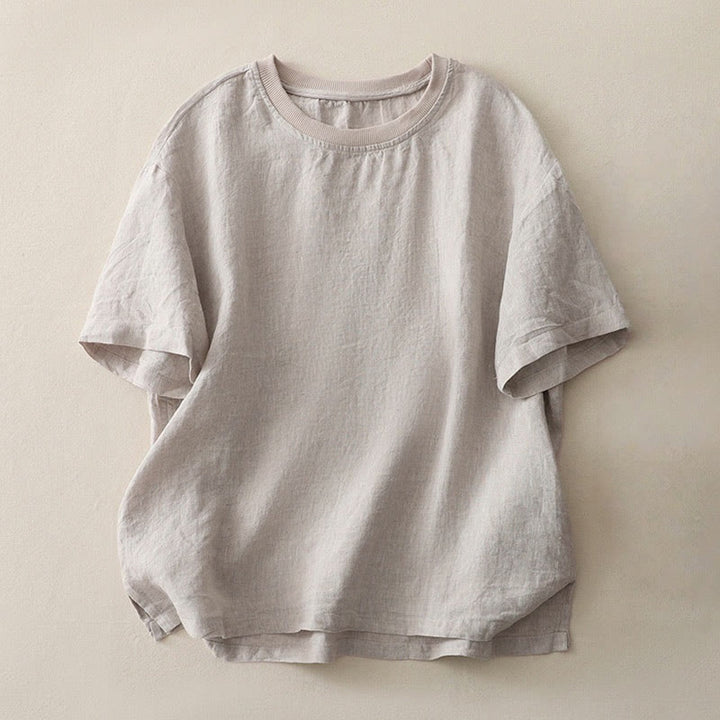 Camisa de poliéster de manga corta para mujer con diseño de Buddha Stones, cuello redondo y diseño de hilo liso - Gris claro - US14，UK/AU18，EU46 (2XL) - image 24