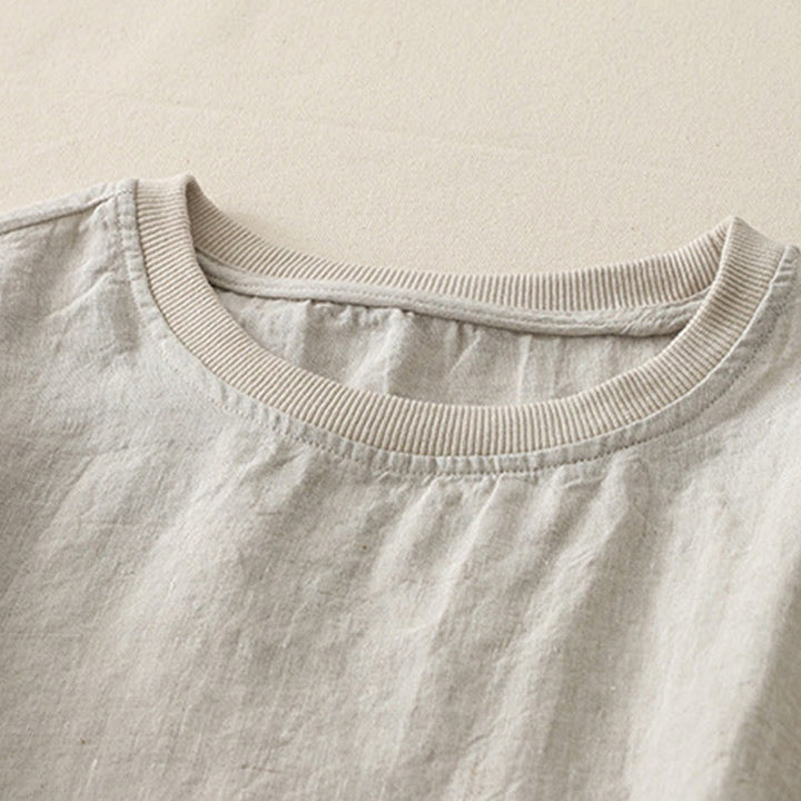 Camisa de poliéster de manga corta para mujer con diseño de Buddha Stones, cuello redondo y diseño de hilo liso - image 26