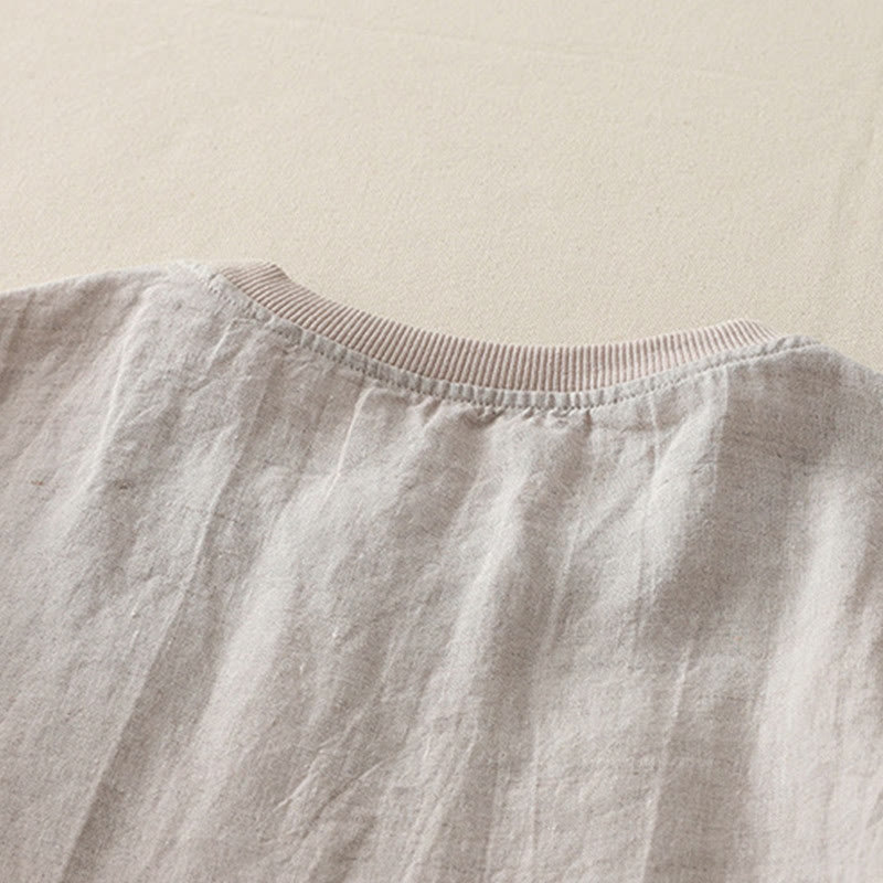 Camisa de poliéster de manga corta para mujer con diseño de Buddha Stones, cuello redondo y diseño de hilo liso - image 27