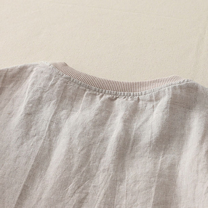 Camisa de poliéster de manga corta para mujer con diseño de Buddha Stones, cuello redondo y diseño de hilo liso - image 27