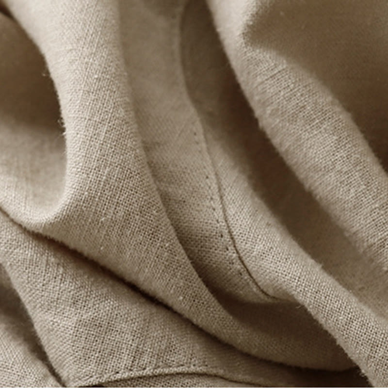 Pantalones casuales Buddha Stones Commute de algodón con pernera ancha y bolsillos para mujer - image 2