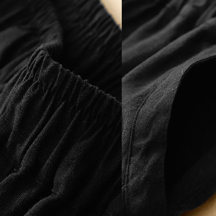 Pantalones casuales Buddha Stones Commute de algodón con pernera ancha y bolsillos para mujer - image 10