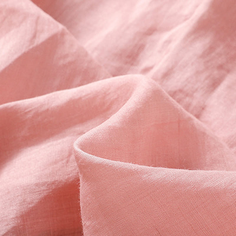 Camisa de lino y algodón para mujer con diseño bordado de Buddha Stones y manga tres cuartos  - image 28