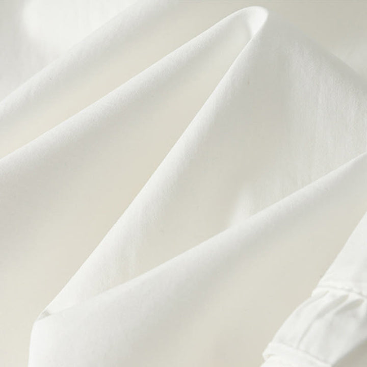 Pantalones de lino y algodón para mujer con bolsillos y diseño de dobladillo con volantes en colores puros de Buddha Stones Artistic Commute - image 4