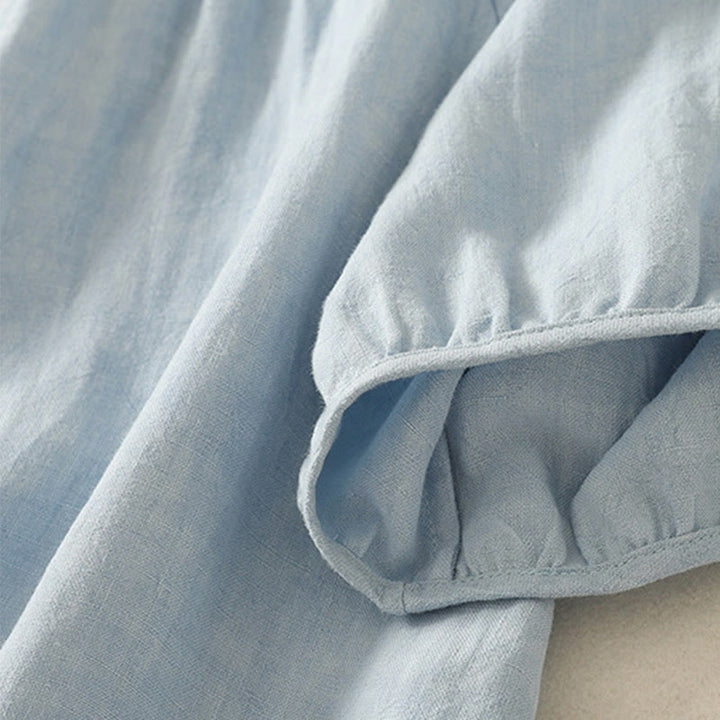 Buddha Stones Camiseta informal de verano de algodón con cuello redondo y manga corta para mujer - image 2