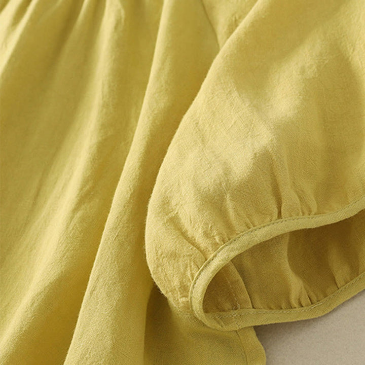 Buddha Stones Camiseta informal de verano de algodón con cuello redondo y manga corta para mujer - image 7