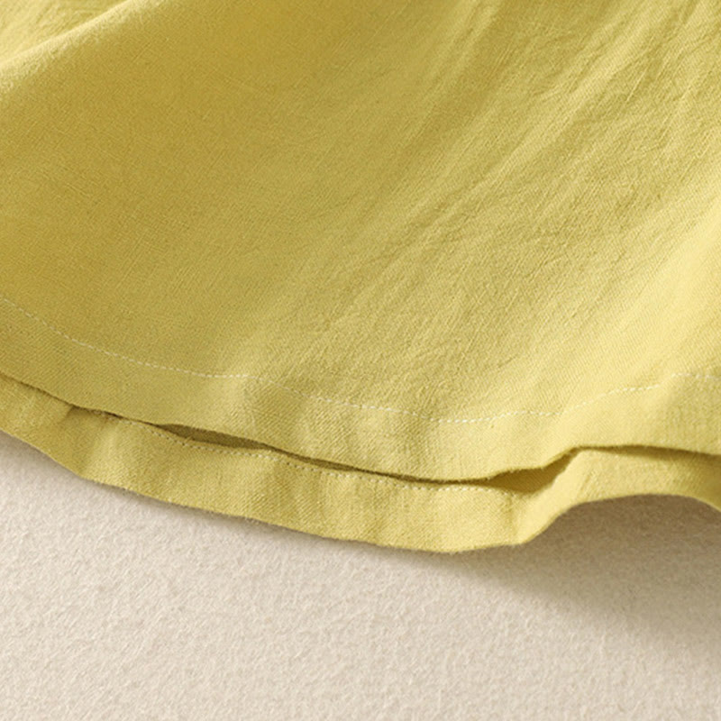 Buddha Stones Camiseta informal de verano de algodón con cuello redondo y manga corta para mujer - image 9