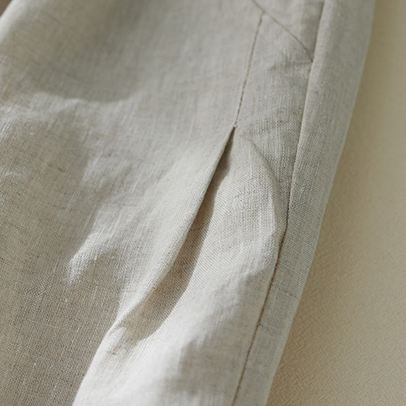 Pantalones harén de cintura alta con bolsillos para mujer, de Buddha Stones Commute, en color puro - image 12