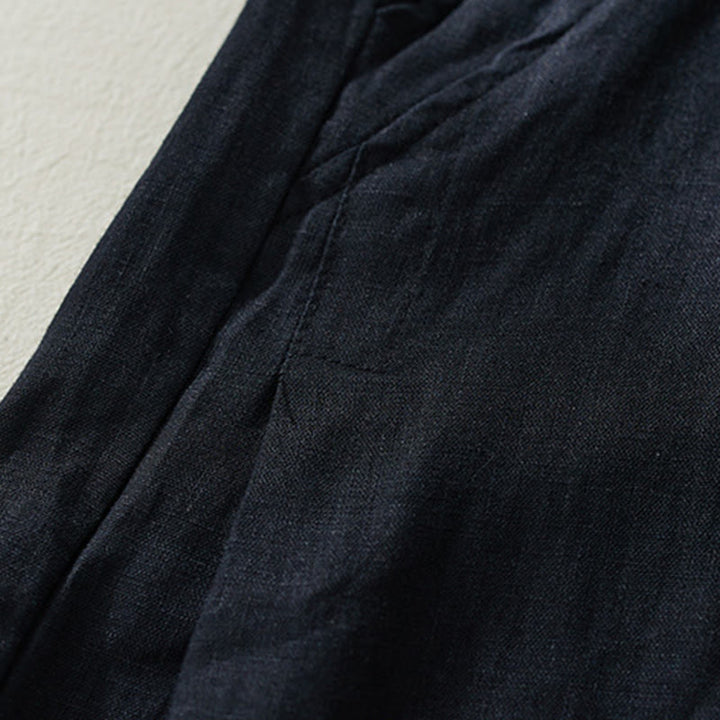 Pantalones harén de lino y algodón con cintura alta para mujer, de Buddha Stones Commute, con bolsillos - image 19