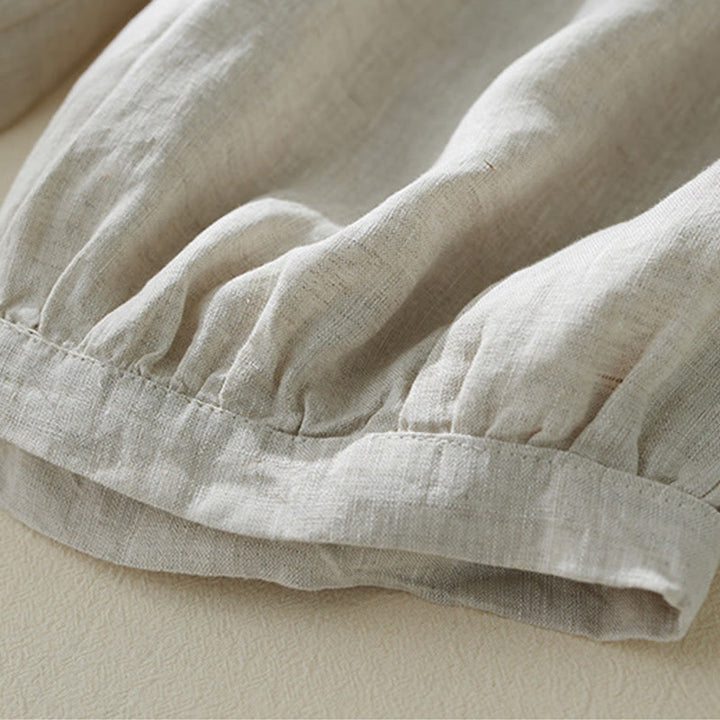 Pantalones harén de lino y algodón con cintura alta para mujer, de Buddha Stones Commute, con bolsillos - image 14