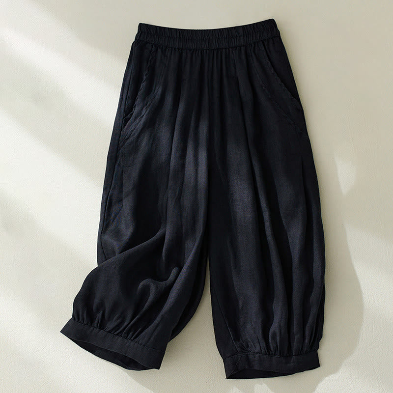 Pantalones harén de cintura alta con bolsillos para mujer, de Buddha Stones Commute, en color puro - Negro - US8-10，UK/AU12-14，EU40-42 (2XL) - image 16