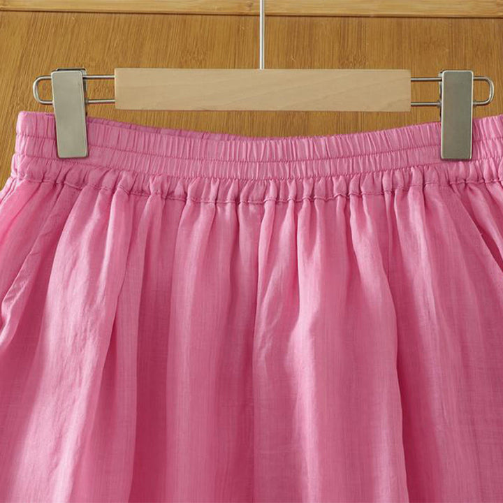 Pantalones harén de lino y algodón hasta los tobillos con bolsillos para mujer, diseño sencillo, color puro, Buddha Stones Commute - image 16