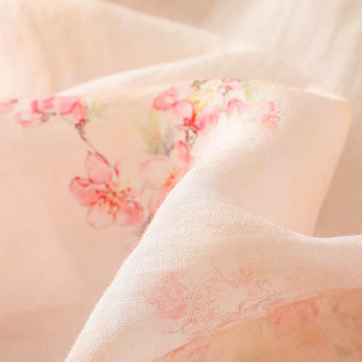 Camisa de poliéster de manga tres cuartos para mujer con cuello redondo, estampado de plantas y botones de rana, con Buddha Stones - image 13