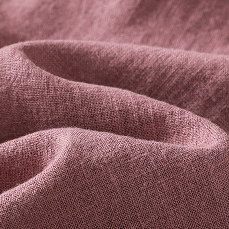 Buddha Stones Camiseta informal de verano de algodón de manga corta con cuello redondo para mujer - image 5