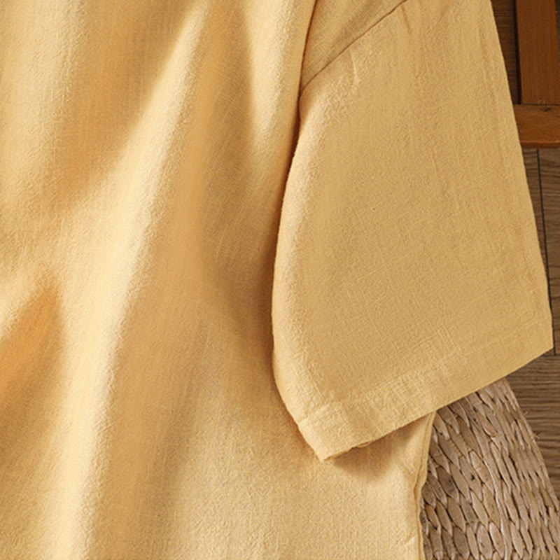 Buddha Stones Camiseta informal de verano de algodón de manga corta con cuello redondo para mujer - image 12