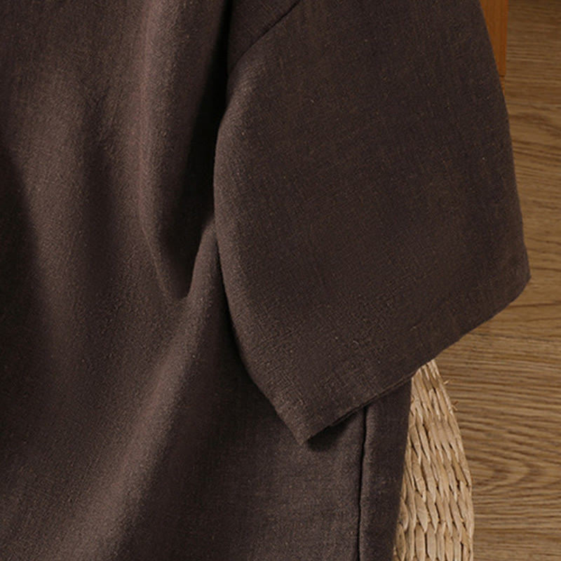 Buddha Stones Camiseta informal de verano de algodón de manga corta con cuello redondo para mujer - image 19