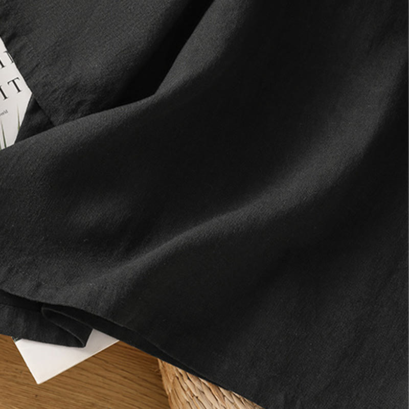 Buddha Stones Camiseta informal de verano de algodón de manga corta con cuello redondo para mujer - image 25