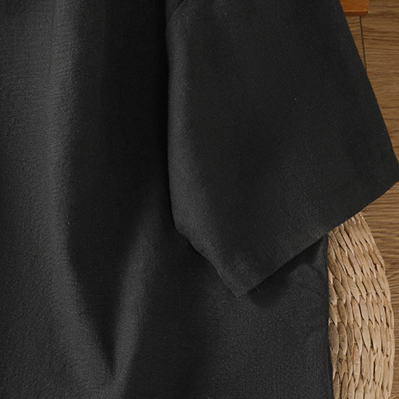 Buddha Stones Camiseta informal de verano de algodón de manga corta con cuello redondo para mujer - image 24