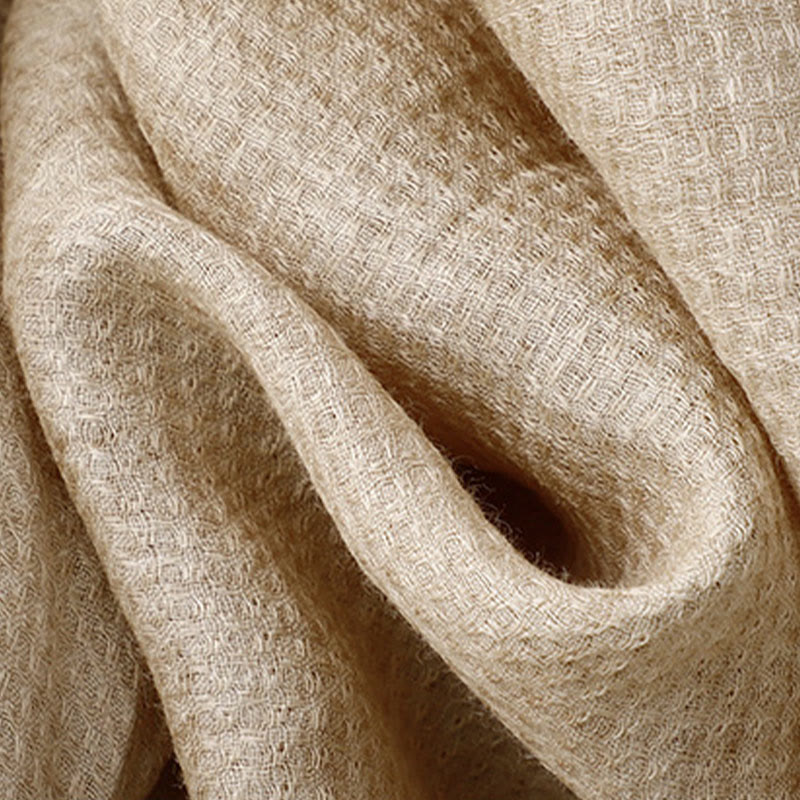 Camisa de lino y algodón para mujer con mangas tres cuartos y diseño de Buddha Stones con botones y cordones - image 13