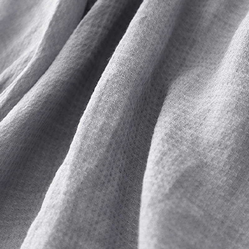 Camisa de lino y algodón para mujer con mangas tres cuartos y diseño de Buddha Stones con botones y cordones - image 5