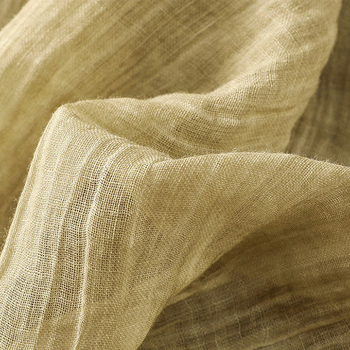 Camiseta informal de verano con cuello redondo y manga tres cuartos de algodón y lino para mujer con estampado de Buddha Stones - image 6