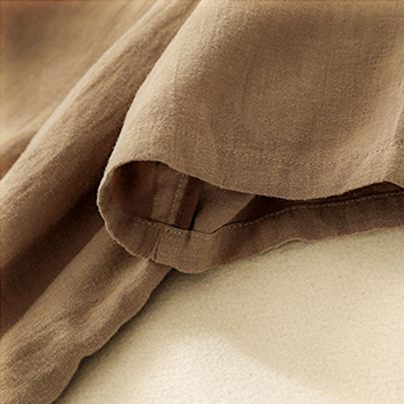 Camiseta informal de algodón de manga corta con cuello redondo y bordado de Buddha Stones para mujer, de verano - image 4