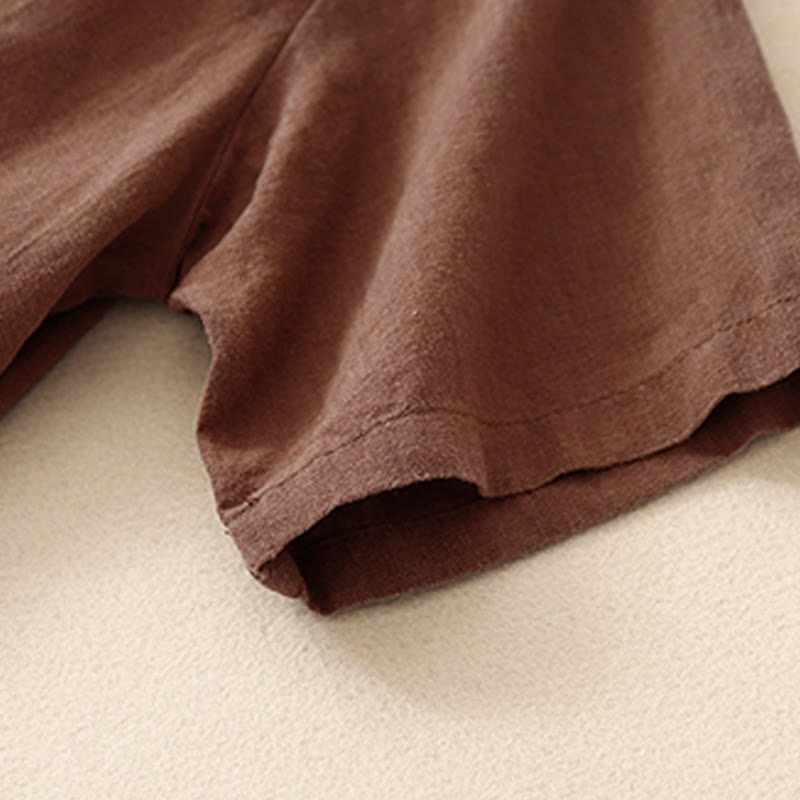 Camiseta informal de algodón de manga corta con cuello redondo y bordado de Buddha Stones para mujer, de verano - image 27