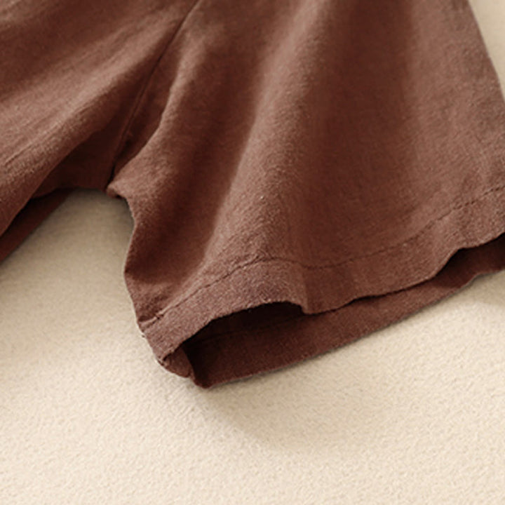 Camiseta informal de algodón de manga corta con cuello redondo y bordado de Buddha Stones para mujer, de verano - image 27