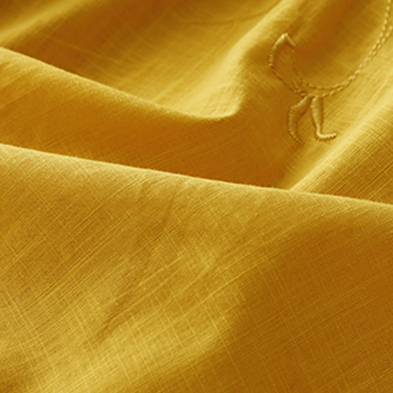 Camisa de algodón y lino con mangas tres cuartos para mujer, diseño bordado con piedras de Buddha Stones y rosas - image 15