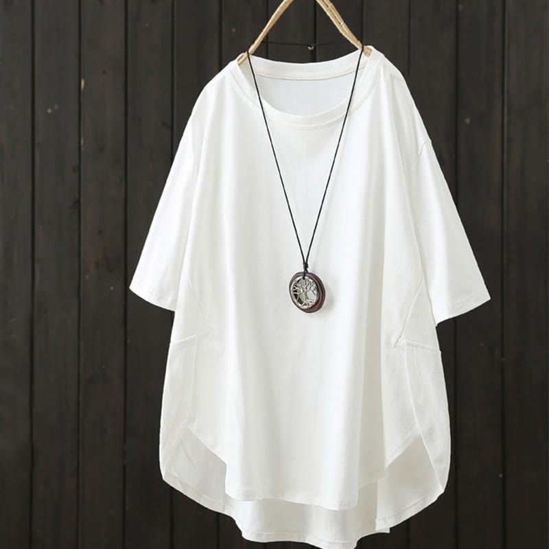 Camiseta de manga corta para mujer con cuello redondo, estilo casual y holgado, con estampado de Buddha Stones. - Blanco - US14，UK/AU18，EU46 (2XL) - image 2