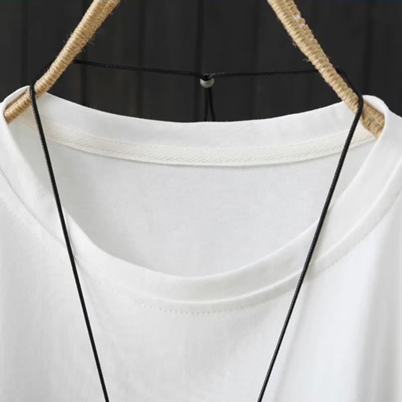 Camiseta de manga corta para mujer con cuello redondo, estilo casual y holgado, con estampado de Buddha Stones. - image 12