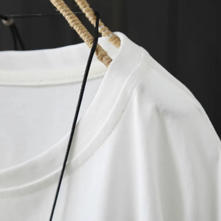 Camiseta de manga corta para mujer con cuello redondo, estilo casual y holgado, con estampado de Buddha Stones. - image 9
