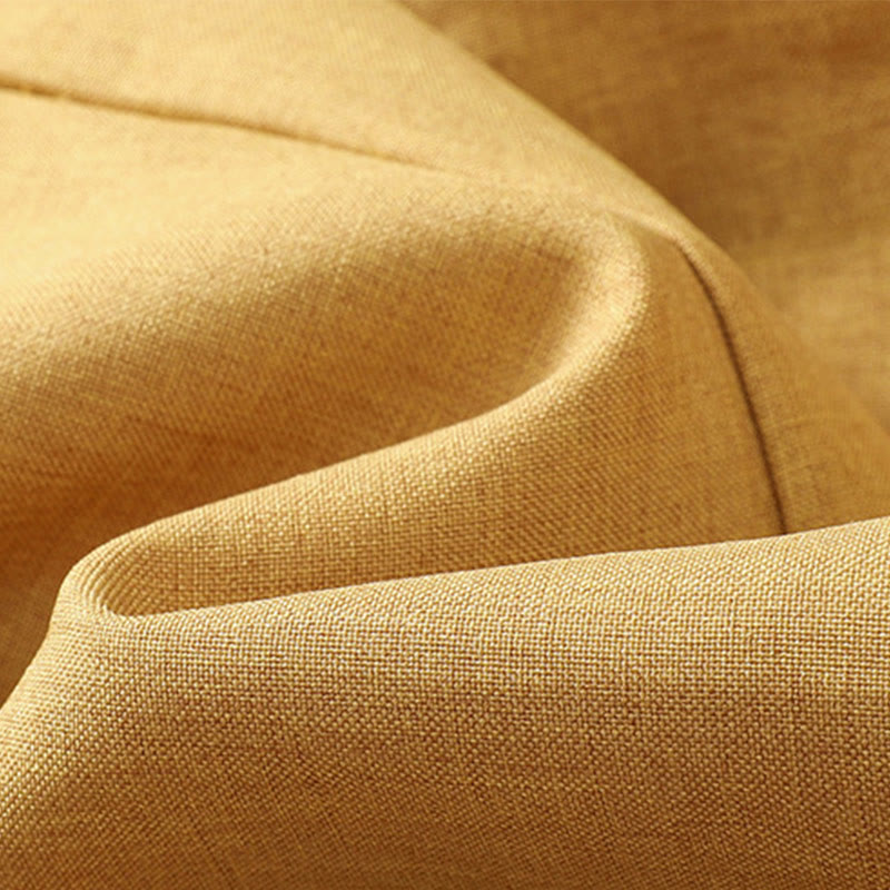 Camisa de lino y algodón con cuello redondo y botones lisos para mujer, manga tres cuartos, con diseño de Buddha Stones - image 9