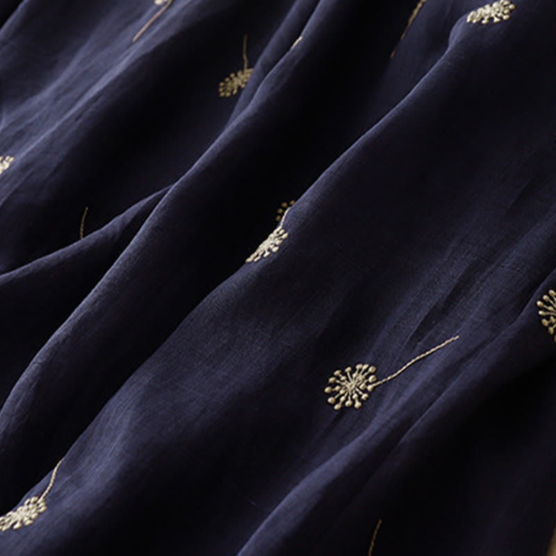 Vestido midi de algodón sin mangas con estampado azul medianoche y cordones, con bolsillos y estampado Buddha Stones - image 9