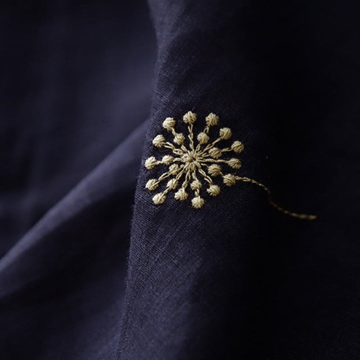 Vestido midi de algodón sin mangas con estampado azul medianoche y cordones, con bolsillos y estampado Buddha Stones - image 8