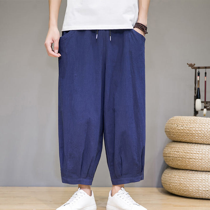 Pantalones capri cortos de algodón con bolsillos para hombre de Buddha Stones - Azul real - US/UK/AU46, EU56 (5XL) - image 29