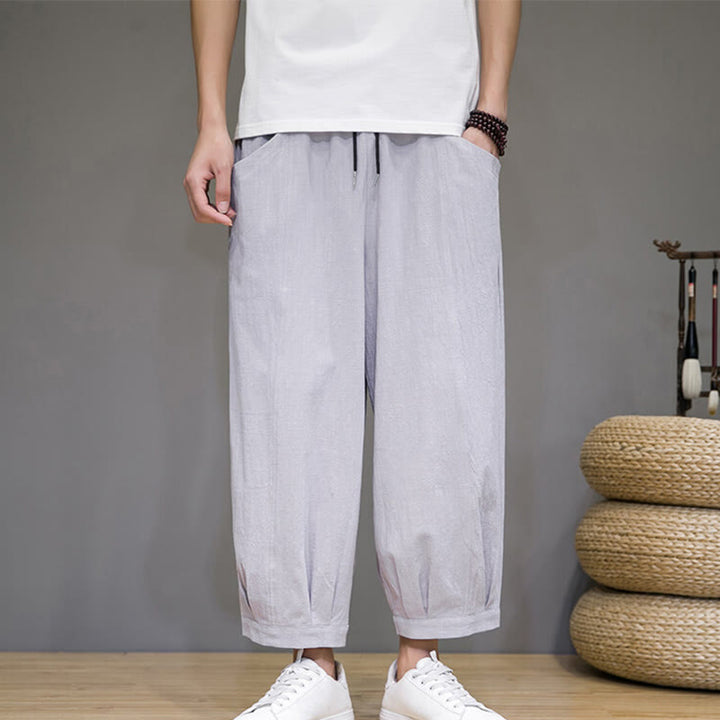 Pantalones capri cortos de algodón con bolsillos para hombre de Buddha Stones - Gris claro - US/UK/AU46, EU56 (5XL) - image 9
