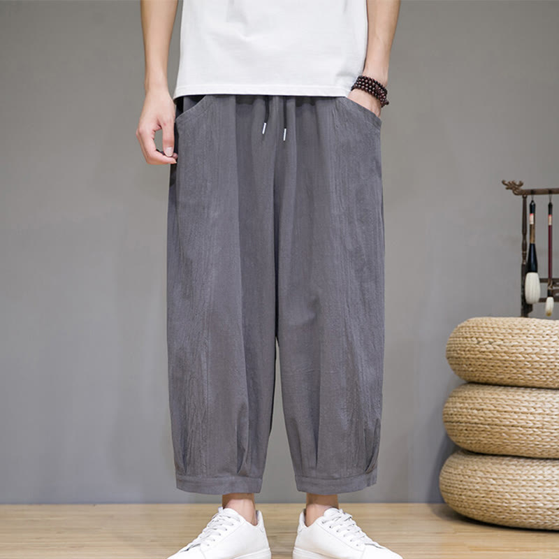 Pantalones capri cortos de algodón con bolsillos para hombre de Buddha Stones - image 1