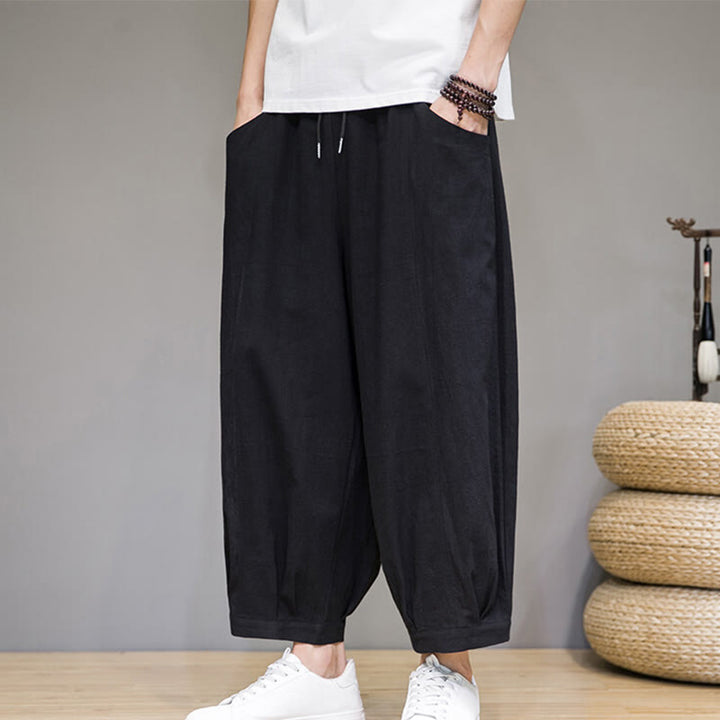 Pantalones capri cortos de algodón con bolsillos para hombre de Buddha Stones - image 20
