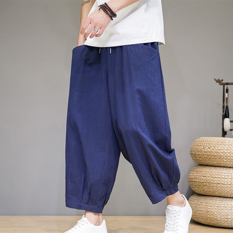 Pantalones capri cortos de algodón con bolsillos para hombre de Buddha Stones - image 30
