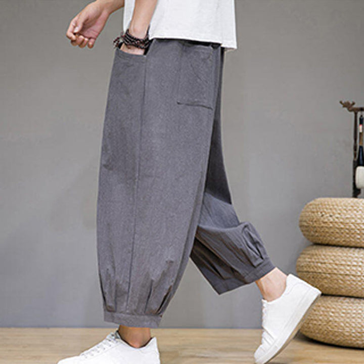 Pantalones capri cortos de algodón con bolsillos para hombre de Buddha Stones - image 5