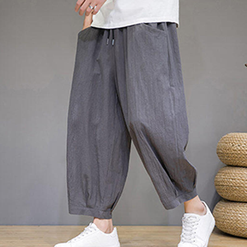 Pantalones capri cortos de algodón con bolsillos para hombre de Buddha Stones - image 2