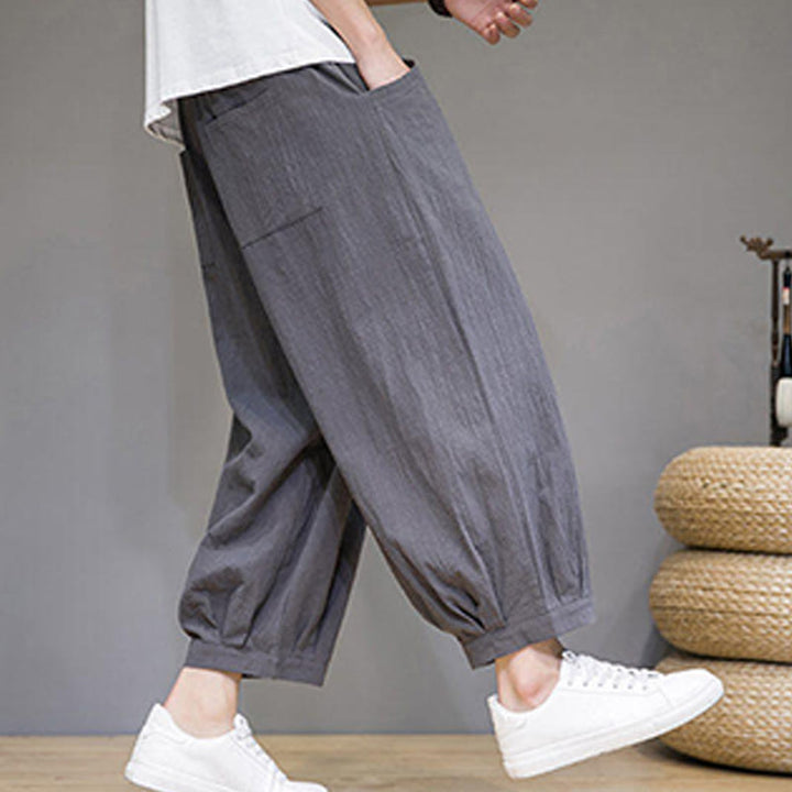Pantalones capri cortos de algodón con bolsillos para hombre de Buddha Stones - image 6