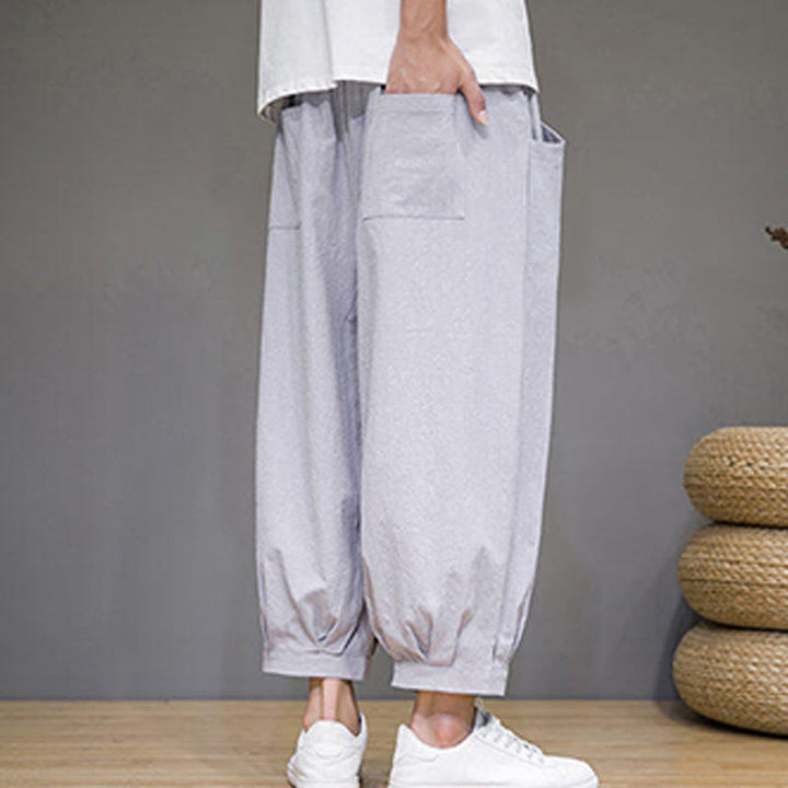 Pantalones capri cortos de algodón con bolsillos para hombre de Buddha Stones - image 12