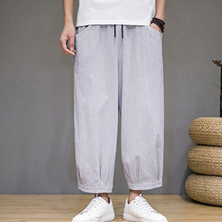 Pantalones capri cortos de algodón con bolsillos para hombre de Buddha Stones - image 11