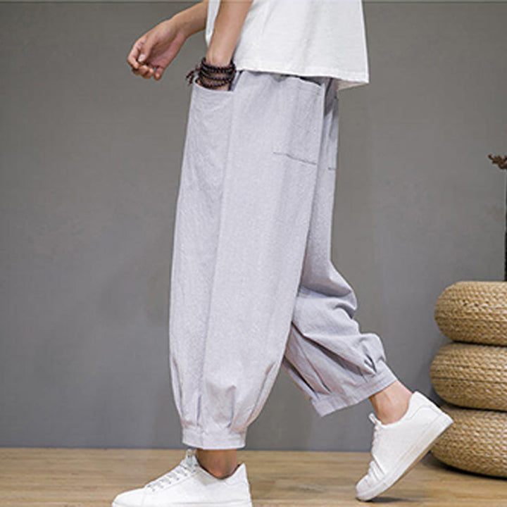 Pantalones capri cortos de algodón con bolsillos para hombre de Buddha Stones - image 14