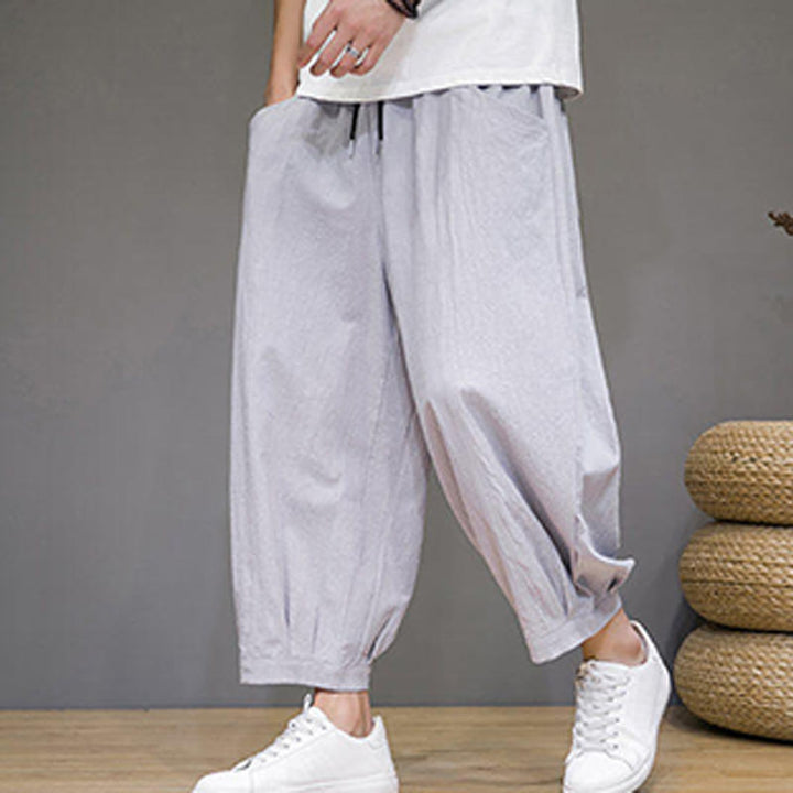 Pantalones capri cortos de algodón con bolsillos para hombre de Buddha Stones - image 15