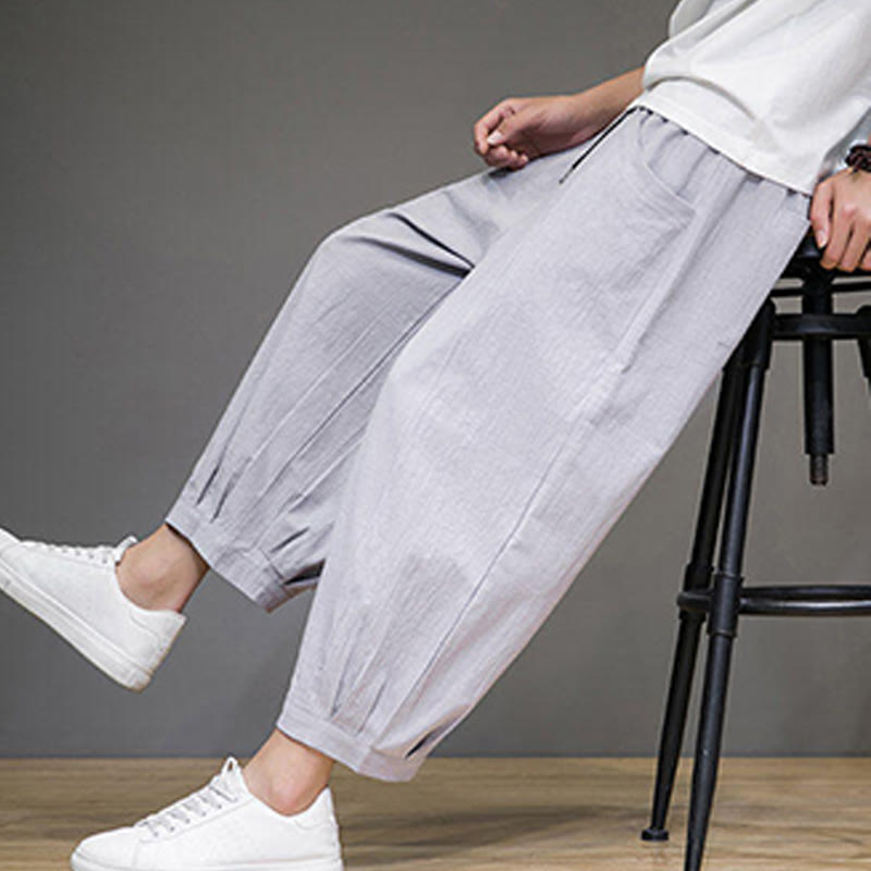 Pantalones capri cortos de algodón con bolsillos para hombre de Buddha Stones - image 18