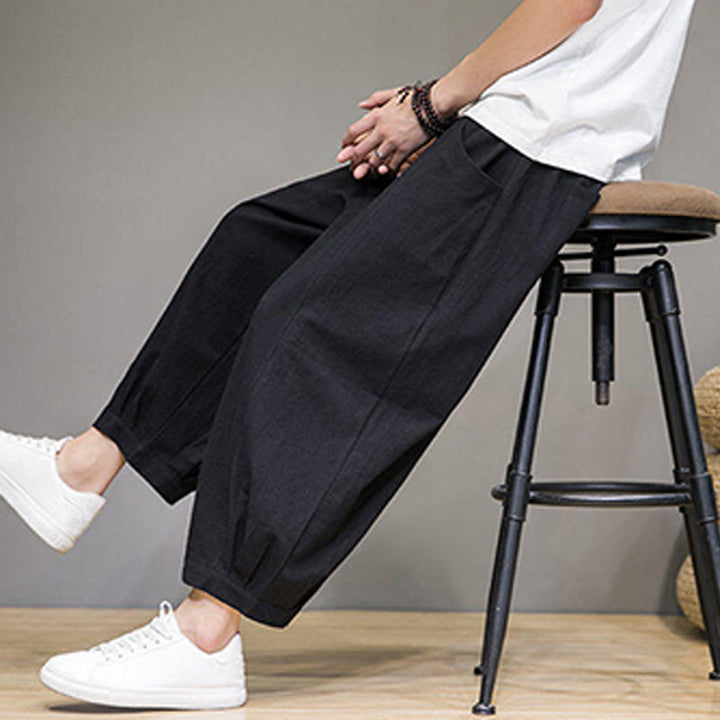 Pantalones capri cortos de algodón con bolsillos para hombre de Buddha Stones - image 25