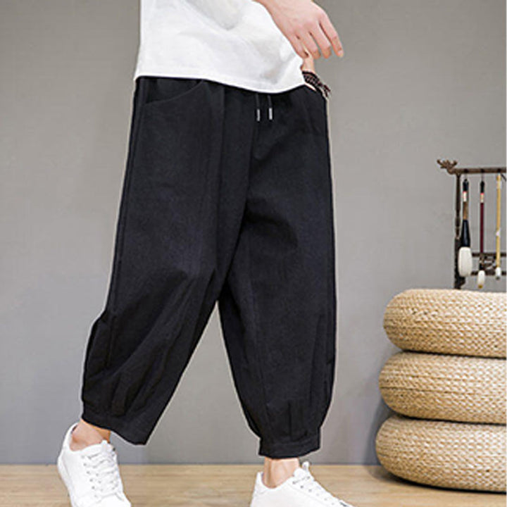 Pantalones capri cortos de algodón con bolsillos para hombre de Buddha Stones - image 21